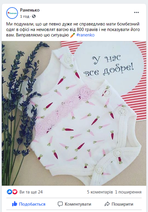 Пост про новинку у Фейсбук