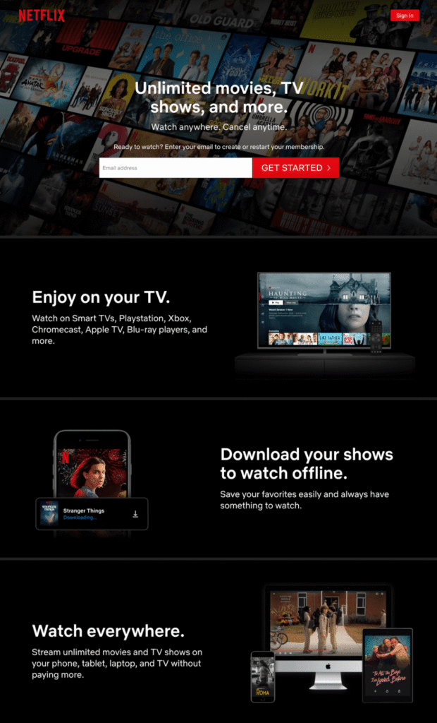 Пример лендинга