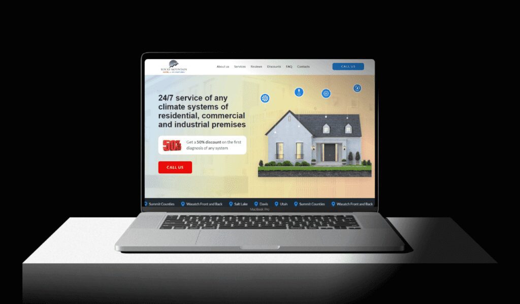 Перший екран сайту на десктопному пристрої
