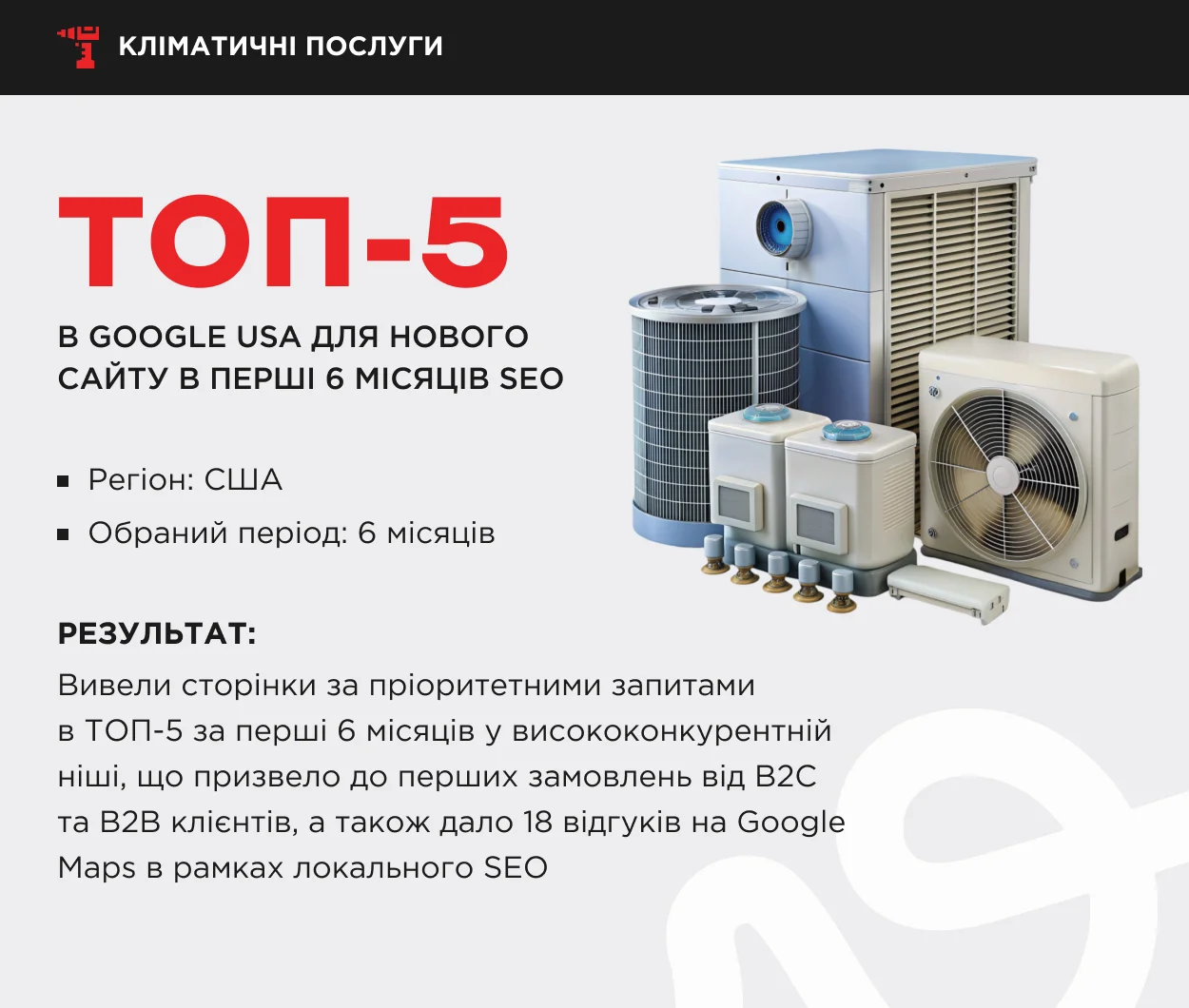 seo кейс сайту кліматичних послуг