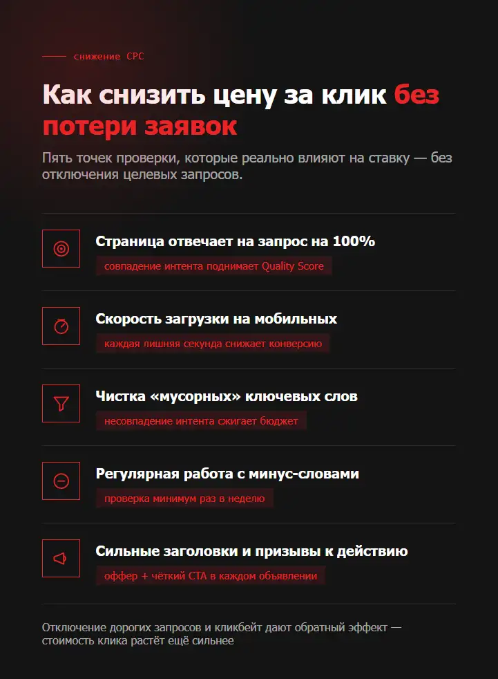 Как снизить цену за клик СРС